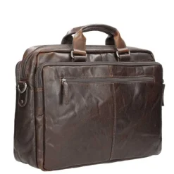 Spikes & Sparrow Bronco 3 Zipper Businesstas dark brown