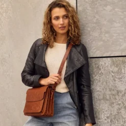 Spikes & Sparrow Frédérique Flapbag d brown