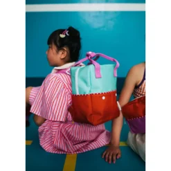 Sticky Lemon Better Together Colourblocking Backpack Small towel green gravel orange