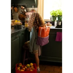 Sticky Lemon Colourblocking Backpack Large orange juice plum purple schoolbus brown