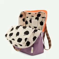Sticky Lemon Colourblocking Backpack Large orange juice plum purple schoolbus brown
