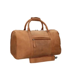 Travelbags The Base Leather Weekender cognac