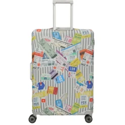 Travelite Accessoires Kofferhoes L tickets on blue/white