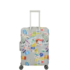 Travelite Accessoires Kofferhoes M tickets on blue/white