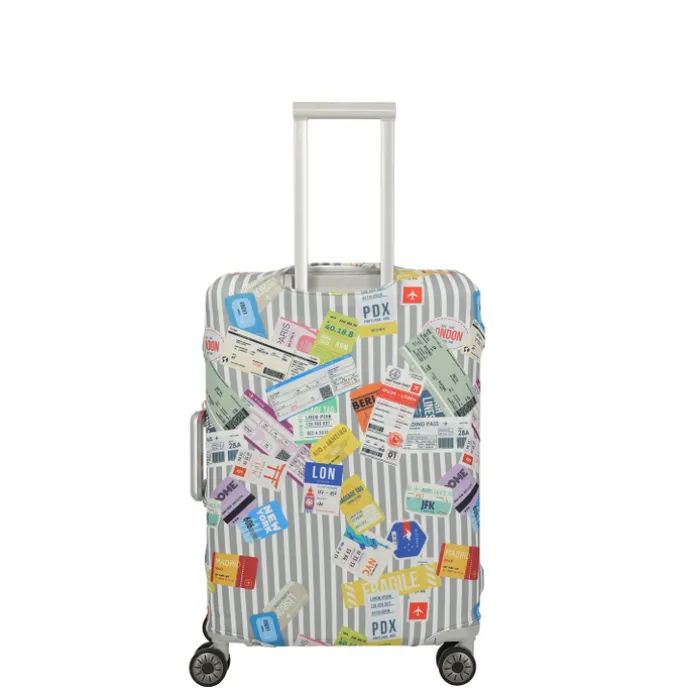 Travelite Accessoires Kofferhoes M tickets on blue/white
