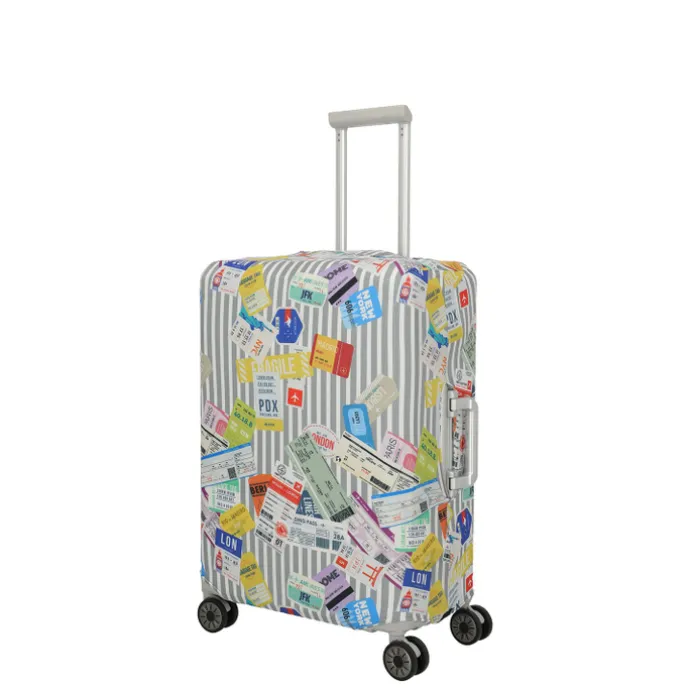 Travelite Accessoires Kofferhoes M tickets on blue/white