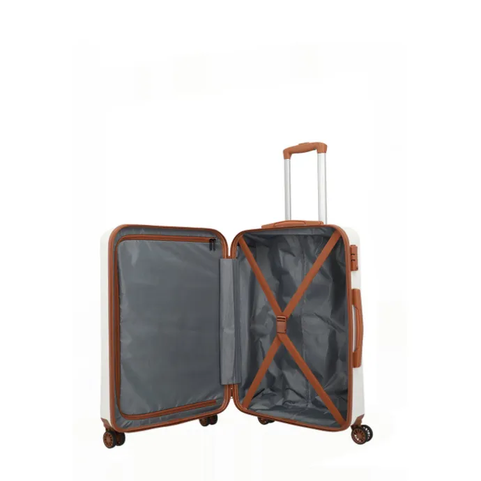 Travelite Bali 4 Wiel Trolley M white/cognac
