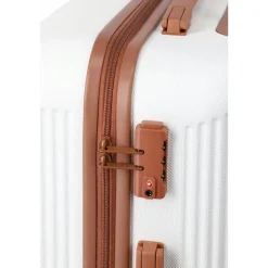 Travelite Bali 4 Wiel Trolley M white/cognac