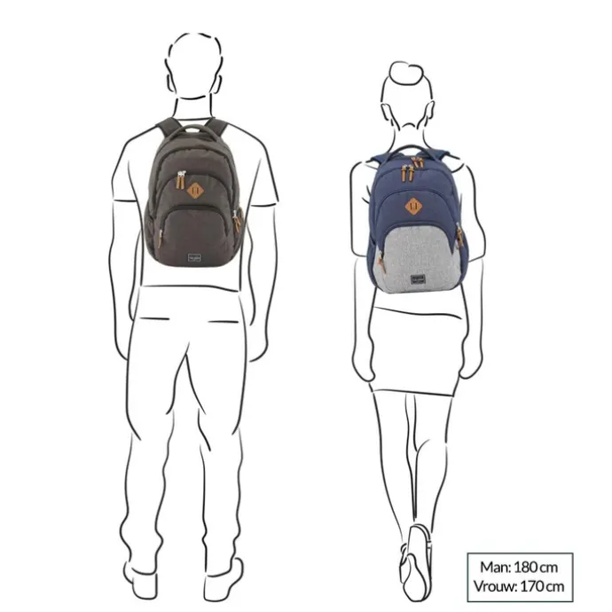 Travelite Basics Backpack Melange rose/grey