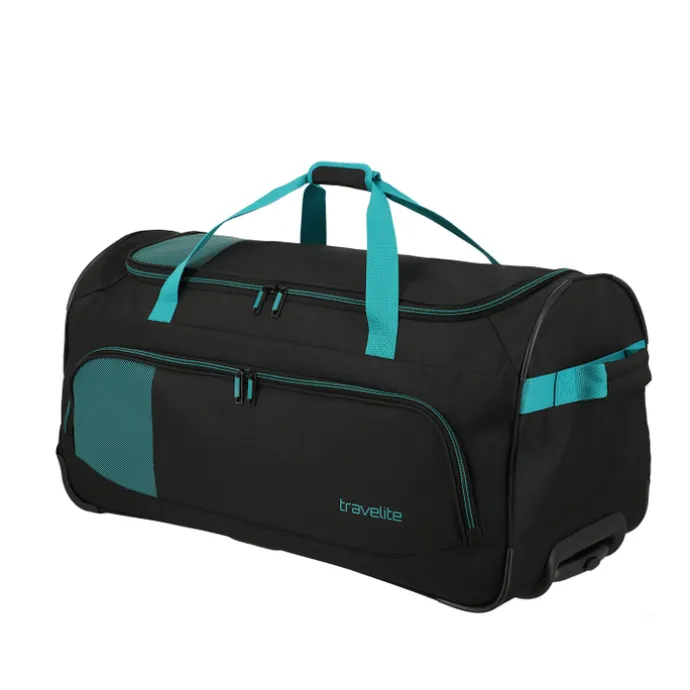 Travelite Basics Fresh Wheeled Duffle black/petrol