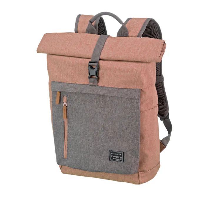 Travelite Basics Rollup Backpack rose/grey