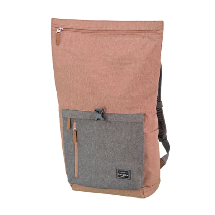 Travelite Basics Rollup Backpack rose/grey