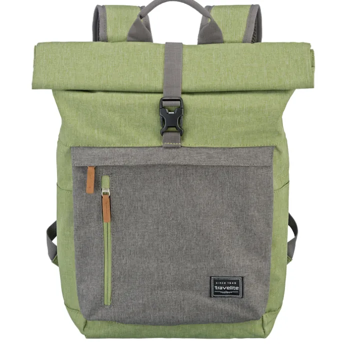 Travelite Basics Rollup Backpack green/grey