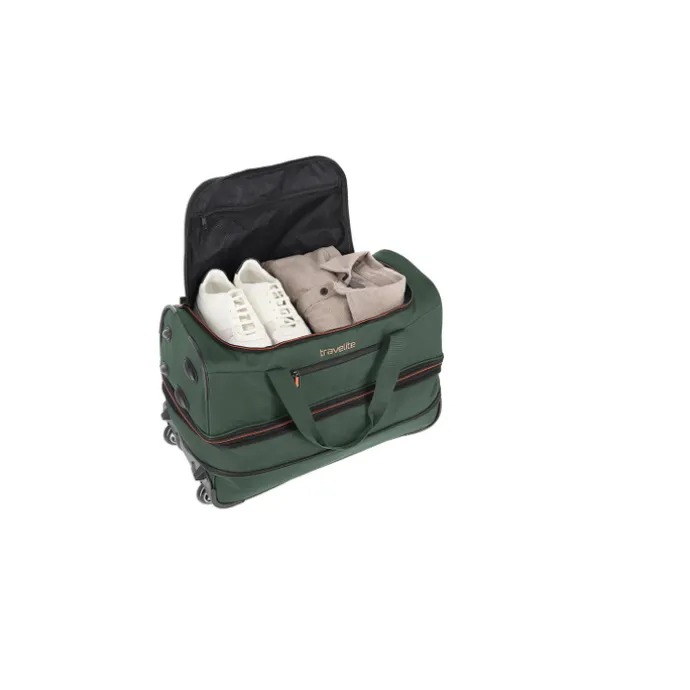 Travelite Basics Wheeled Duffle 55 Expandable dark green