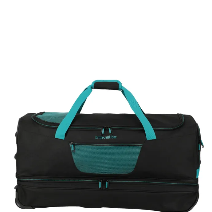 Travelite Basics Wheeled Duffle 70cm Expandable black/petrol