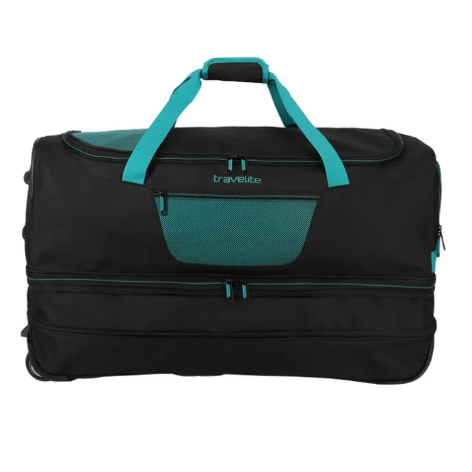 Travelite Basics Wheeled Duffle 70cm Expandable black/petrol