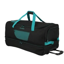 Travelite Basics Wheeled Duffle 70cm Expandable black/petrol
