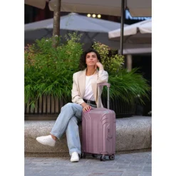 Travelite Elvaa 4 Wiel Trolley M Expandable rosé