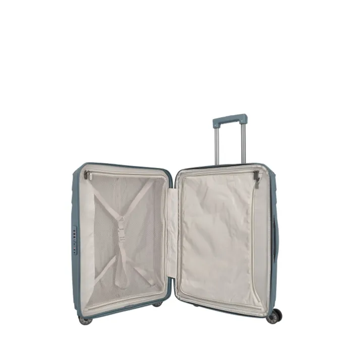 Travelite Elvaa 4 Wiel Trolley M Expandable bluegrey