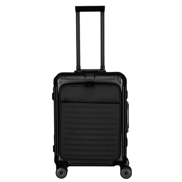 Travelite Next 2.0 Aluminium 4 Wiel Trolley S with Frontpocket black matt