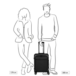 Travelite Next 2.0 Aluminium 4 Wiel Trolley S with Frontpocket black matt