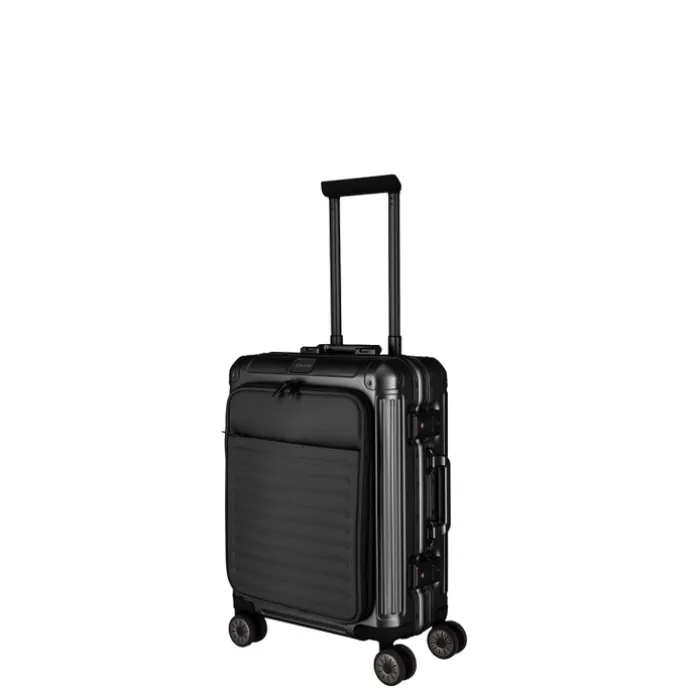 Travelite Next 2.0 Aluminium 4 Wiel Trolley S with Frontpocket black matt