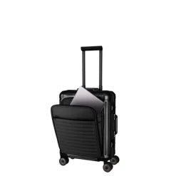 Travelite Next 2.0 Aluminium 4 Wiel Trolley S with Frontpocket black matt