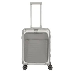 Travelite Next 2.0 Aluminium 4 Wiel Trolley S with Frontpocket silver