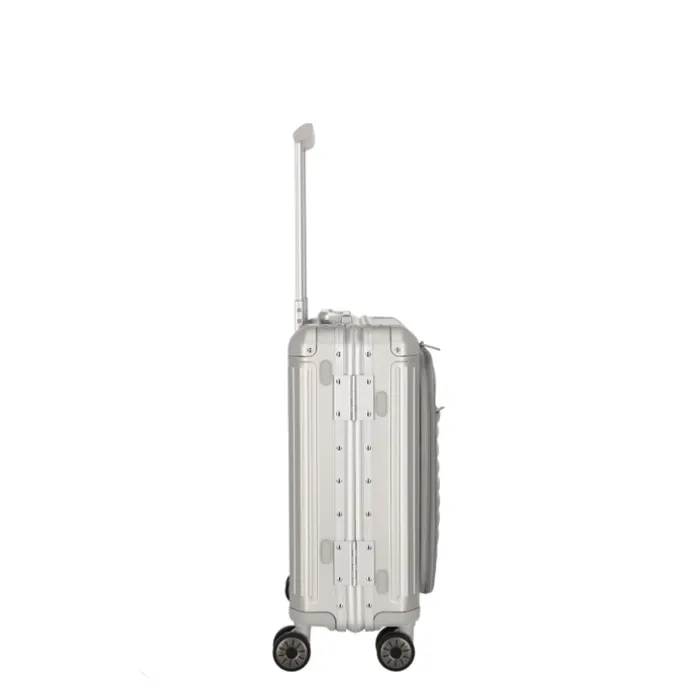 Travelite Next 2.0 Aluminium 4 Wiel Trolley S with Frontpocket silver