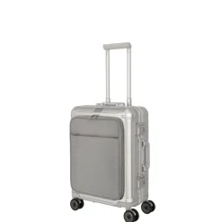 Travelite Next 2.0 Aluminium 4 Wiel Trolley S with Frontpocket silver