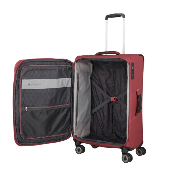Travelite Skaii 4 Wheel Trolley M Expandable red