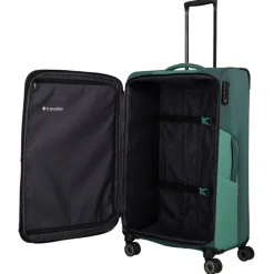 Travelite Viia 4 Wheel Trolley L Expandable green