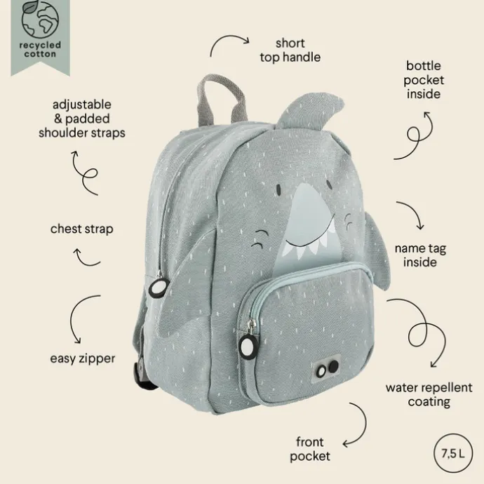 Trixie Mr. Shark Backpack blue