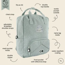 Trixie Mr. Shark Large Backpack light grey