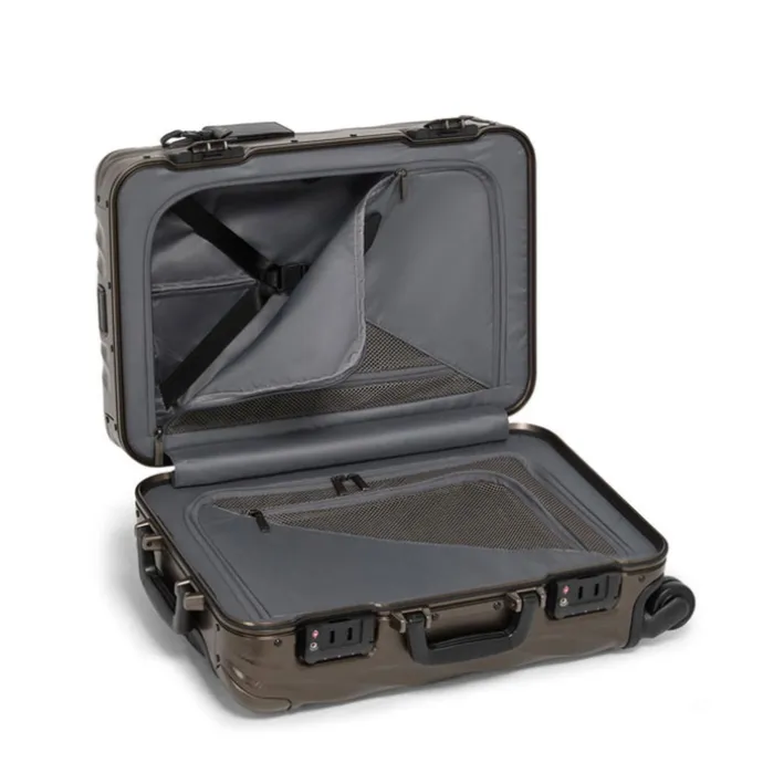 TUMI 19 Degree Aluminum International Carry-On textured gunmetal