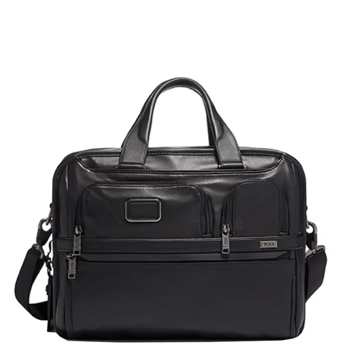 TUMI Alpha Expandable Organizer Laptop Brief Leather black