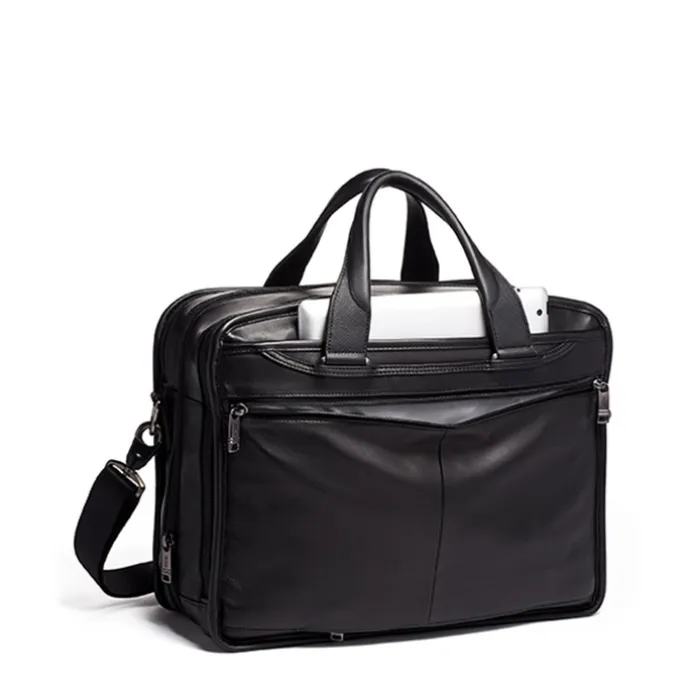 TUMI Alpha Expandable Organizer Laptop Brief Leather black