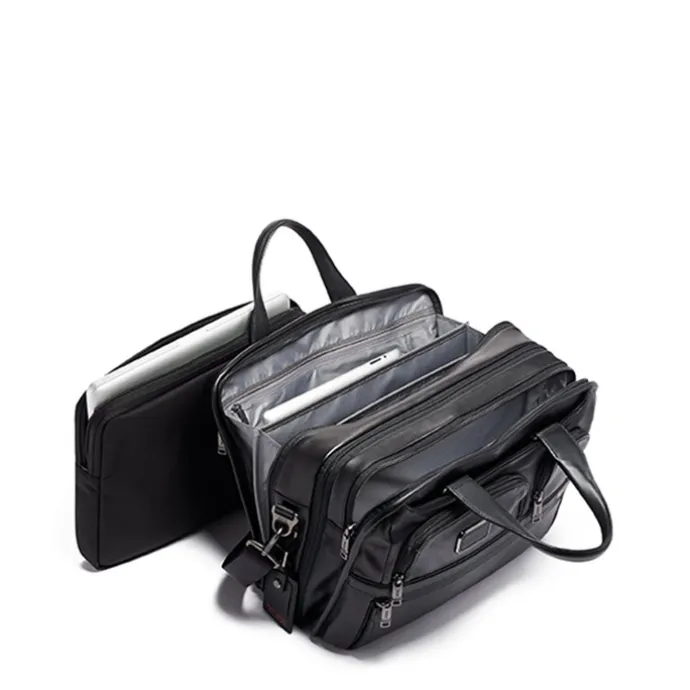 TUMI Alpha Expandable Organizer Laptop Brief Leather black
