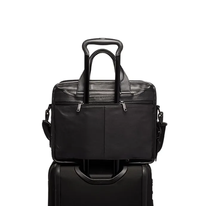 TUMI Alpha Expandable Organizer Laptop Brief Leather black