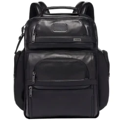 TUMI Alpha Leather Brief Pack Backpack black