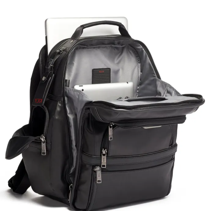 TUMI Alpha Leather Brief Pack Backpack black