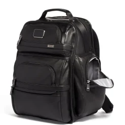 TUMI Alpha Leather Brief Pack Backpack black
