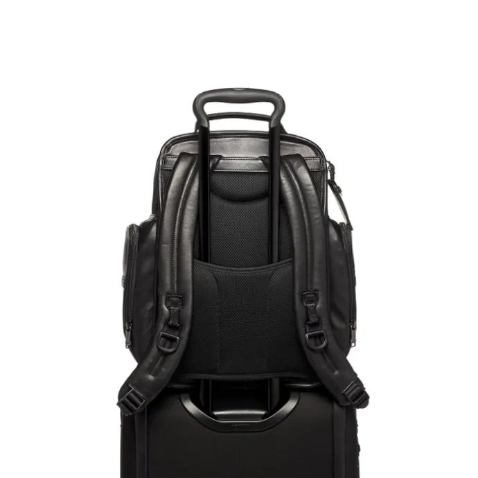 TUMI Alpha Leather Brief Pack Backpack black