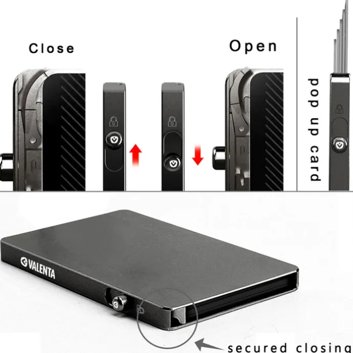 Valenta Card Wallet Leather MagSafe Luxe graphite grey