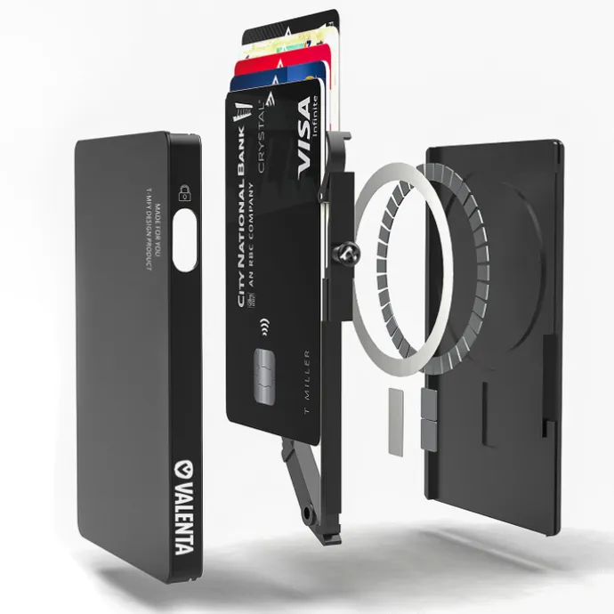 Valenta Cardprotector Aluminium Magsafe with Money Clip black