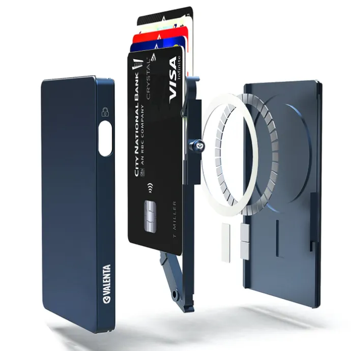Valenta Cardprotector Aluminium Magsafe blue titanium